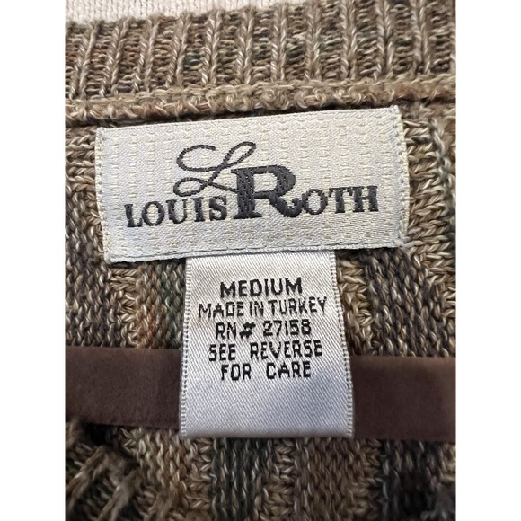 Vintage 90s Louis Roth Textured Stripe Sweater Cosby Coogi Style L Grandpa Multi - Picture 10 of 12